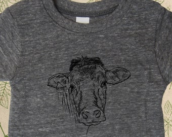 Be Kind Organic Baby Shirt - Cow Shirt - Infant Farming T Shirt Top Tee - Boy Girl - Made in the USA Organic Tshirt - Gift Friendly - Shower