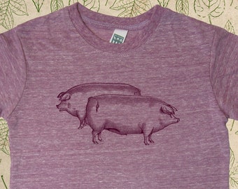 Kids Farm Shirt - Outdoor Adventures - Organic Kids Shirt Youth Toddler Pigs TShirt Top Tee Made in USA Organic Farm Tshirt - Gift Friendly