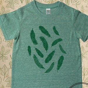 Organic Kids Feathers Shirt - Youth Toddler Feather TShirt Top Tee - Boy or Girl - Made in the USA Organic Farm Fresh Tshirt - Gift Friendly