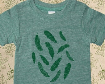 Organic Infant TShirt - Feathers - Organic Baby T Shirt Top Tee - Boy or Girl - Made in the USA Organic Tshirt - Gift Friendly - Baby Shower