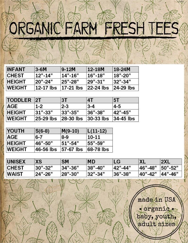 Organic TShirt Vegetables Shirt Adult Mens Womens Unisex Veggies Garden T Shirt Top Tee Made in USA Organic Farm Tshirt Gift Friendly image 3