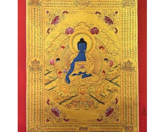 Medizin-Buddha-Mantra-Thangka-Gemälde