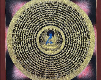 Healing Medicine Buddha Mandala Thangka Painting, Hand-painted