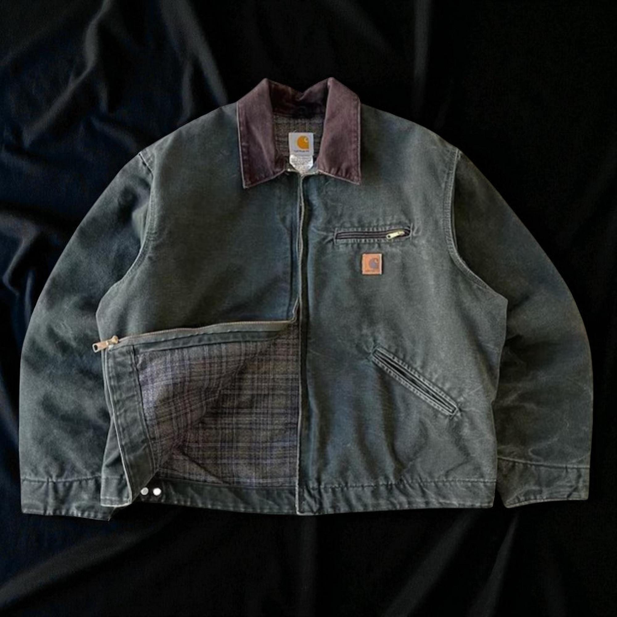 Retro Carhartt J97 Moss Detroit Work Jacket Vintage Green and