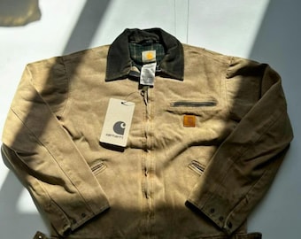 Retro Carhartt J97 CRM crème Detroit werkjack vintage