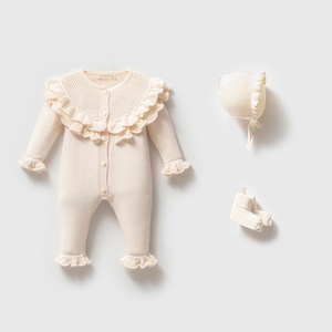 Baby Coming Home Outfit Newborn Girl Coming Home Outfit Organic Baby Clothes Baby Hospital Outfit Knit Baby Clothes