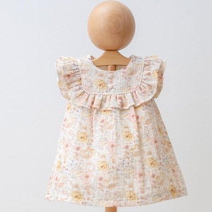 Floral Baby Girl Dress – Ruffle Collar Cotton Dress, Summer Outfit for Birthday or Gift