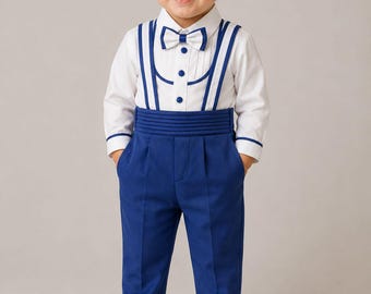 Baby Boy Light Blue Christening Outfit, 4-Piece Formal Wear Set