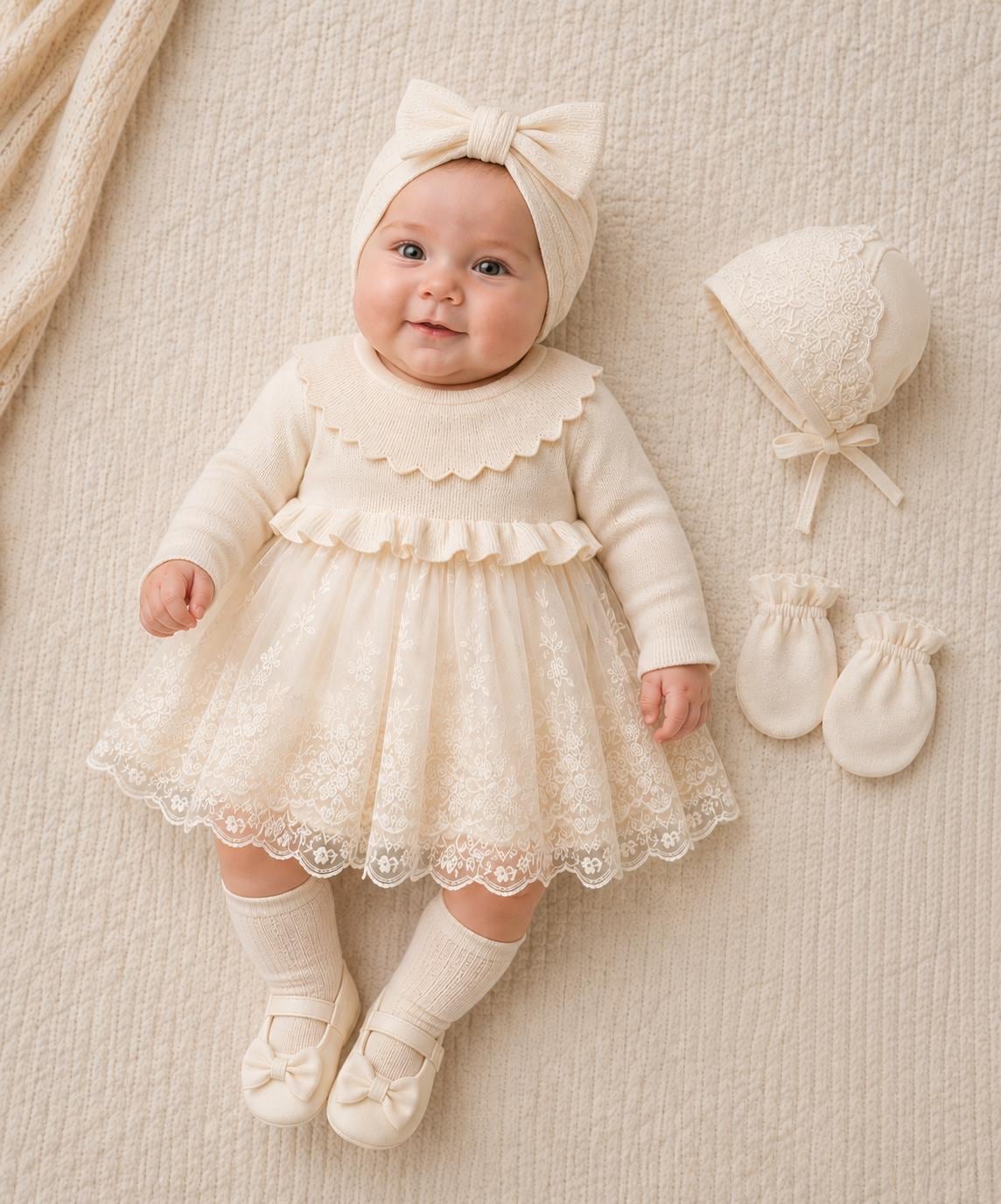 newborn lace dress Newborn Baby Girl Coming Home Outfit, Pink Knit Lace Dress Set, Hospital  Take Home Outfit, Baby Girl Gift, Newborn Clothing