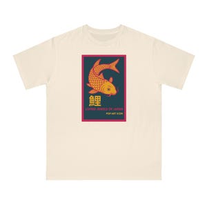 Perfect for Fathers Day,Koi Fish,Organic Classic T-Shirt,"Pop Art Icon" , Vintage, Japanese culture and tradition, Gift for Men or Her,