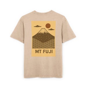Men's Acid Washed Mount Fuji Vintage Tee, Graphic Shirt, Unisex Casual Top, Travel Souvenir T-Shirt, Hipster Style Wear, Gifts for Him