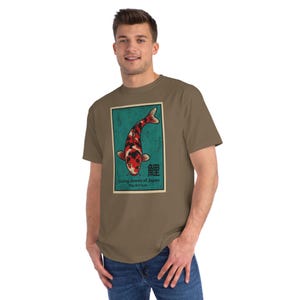 Perfect for Fathers Day,Koi Fish,Organic Classic T-Shirt,"Pop Art Icon" , Vintage, Japanese culture and tradition, Gift for Men or Her,