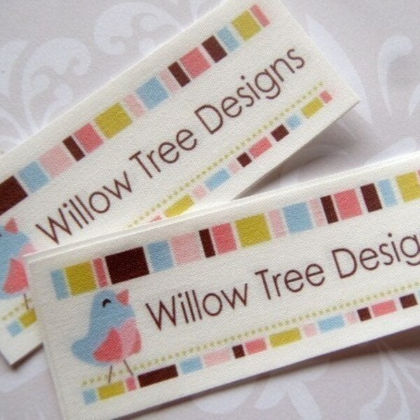 Custom Sew in Fabric Labels - Your logo and text - 30 LABELS
