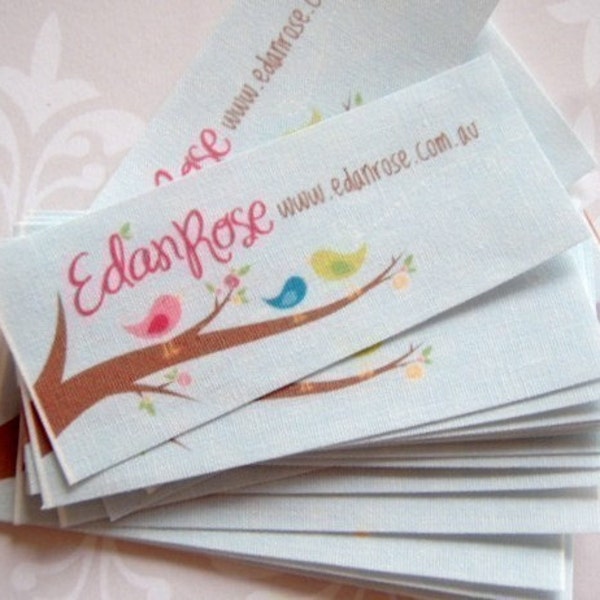 Custom sew in fabric labels - Your logo and text - 90 LABELS