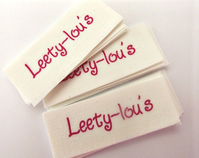 SMALL Sew in Fabric Labels Your Text 100 LABELS Etsy