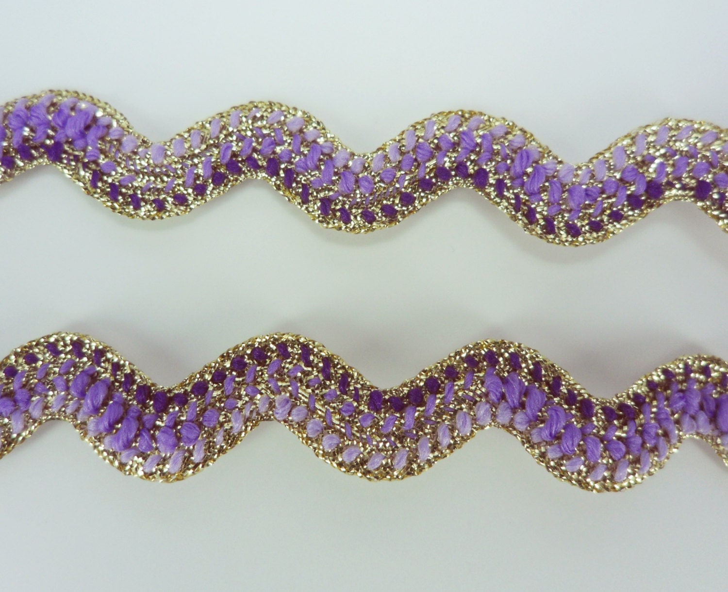 Violet Gold Metallic Rick Rack Ribbon Zig Zag Trim Ric Rac Etsy