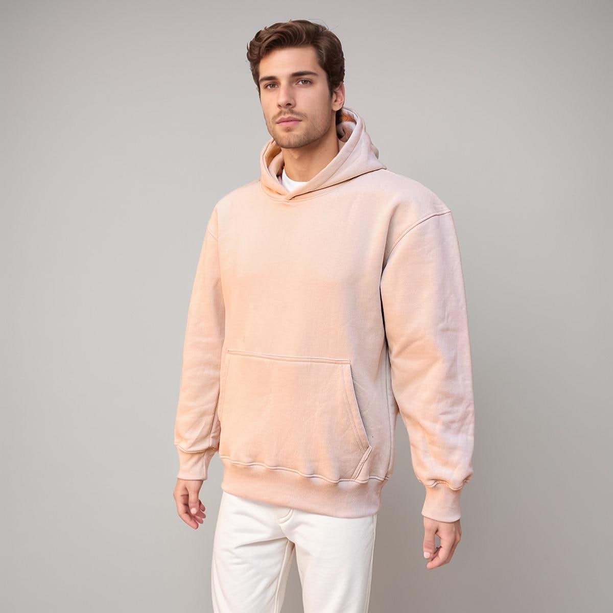 Plain Light Beige Hoodie – 100% Cotton, 350 GSM Heavyweight
