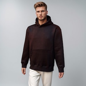 Plain Black Cotton Hoodie – 100% Cotton, 350 GSM Heavyweight | Unisex Pullover Hoodie.