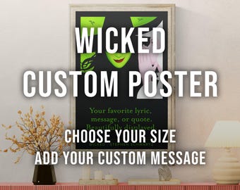 Póster personalizado del musical Wicked, arte mural personalizado de Wicked (descarga digital)