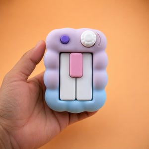 Cloud Piano Fidget Clicker | 5 Button Sensory Toy with Rotating Knob | ADHD Desk Fidget Gift