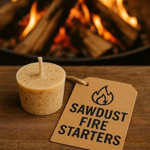 Handmade Fire Starters | Paraffin Wax & Plywood Sawdust | Camping, Fireplace, BBQ, Emergency Kit.