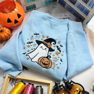 Halloween Ghost Unisex Rundhals-Sweatshirt - Süßes gruseliges Halloween