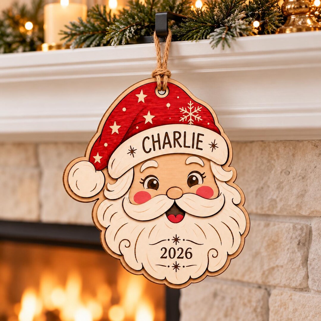 Santa Items Personalized Santa Ornament 2026, Custom Wooden Christmas Keepsake ...