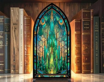 Emerald City Suncatcher Candle Holder, Wizard Of Oz Decor, Wicked Emerald City Bookshelf Decor