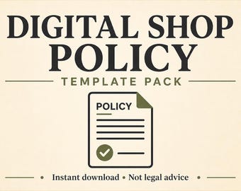Etsy Policy Template Pack | Digital Download Refund, License & AI Disclosure