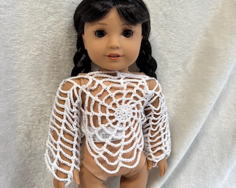 Made To Order - Crochet Spiderweb Sweater for 18 Inch Dolls