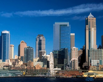 Seattle Waterfront Skyline, Very Fine Art Photograph, Available in 5x7", 8x10", 11x14", 13X19”