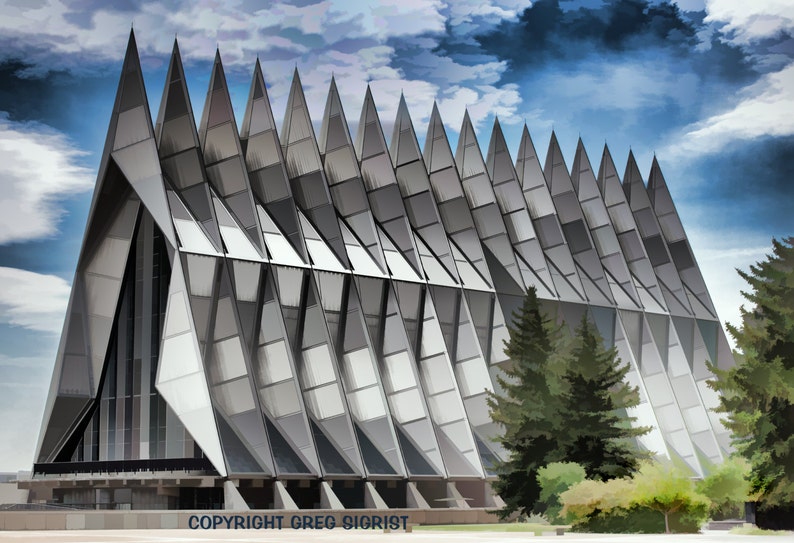 11x14 8x10 13X19\u201d Chapel at the Air Force Academy Available in 5x7 Fine Art Print