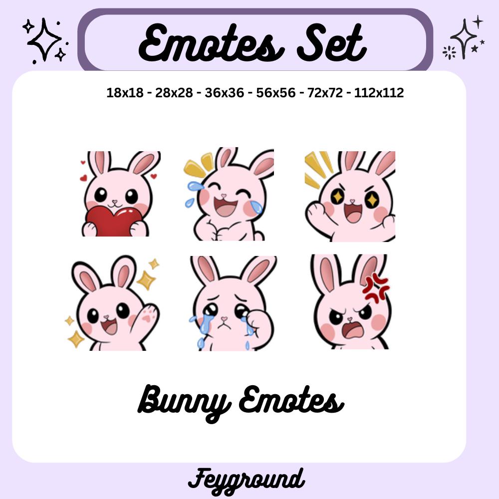 Bunny Emote Pack - Pink Bunny - Twitch Emotes - Ready to use - Twitch YouTube Discord Kick - Streaming