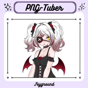 Vampire Girl Rosalynn // Premade PNG Tuber //Twitch // Streaming Avatar// Discord Reactive // PNGTuber+ //Rigged // veadotube