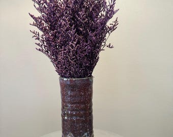 Hand Sculpted Purple Ceramic Vase