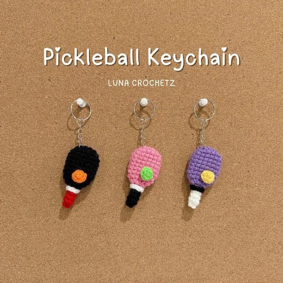 Mini Pickleball Paddle Crochet Keychain - Etsy
