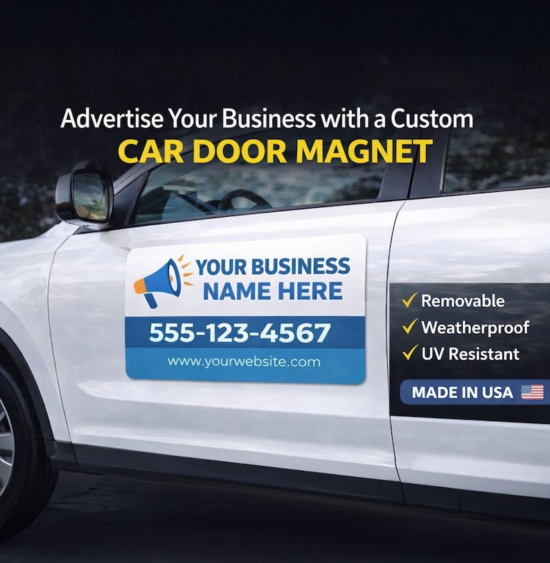 2 Personalized Car Magnet Sign | Vehicle Advertising | Logo and ...