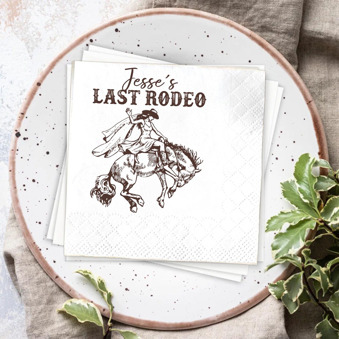 Personalized Last Rodeo Bachelorette Paper Napkins, Custom Nashville ...