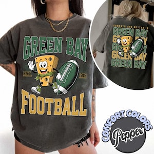 Green Bay Football Two-Sided Comfort Colors Shirt, Sundays Are Better In Green Bay Tee, Cheesehead Game Day Shirt, Football Fan Gift