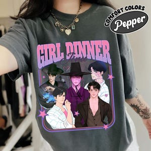 Comfort Colors® Jinu Saja Boys TShirt, Girl Dinner Jinu T Shirt, Kpop Demon Hunter Graphic Tee, Gift For Kpop Movie Fan, Rujinu, Tiger KPDH