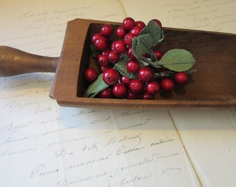 Antique French Scoop Rustic Wooden Serving Spoon/ French Country Decor/Vintage Large size for display or Use in your cuisine!