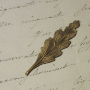 Rare find Brass Leaf with Beautiful French Details/French Market Jewelry-Making Supply/Antique Brass/Use as Charm