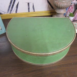 Vintage French fabric box decorative item country cottage chic - French Farmhouse - Vintage Wipeable Fabric Green - Farmhouse Chic!
