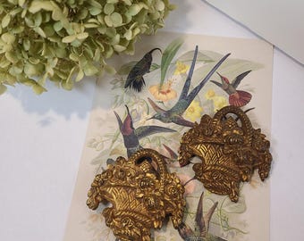 Pair of Antique French Brass Embellishments – Paris Market Decor