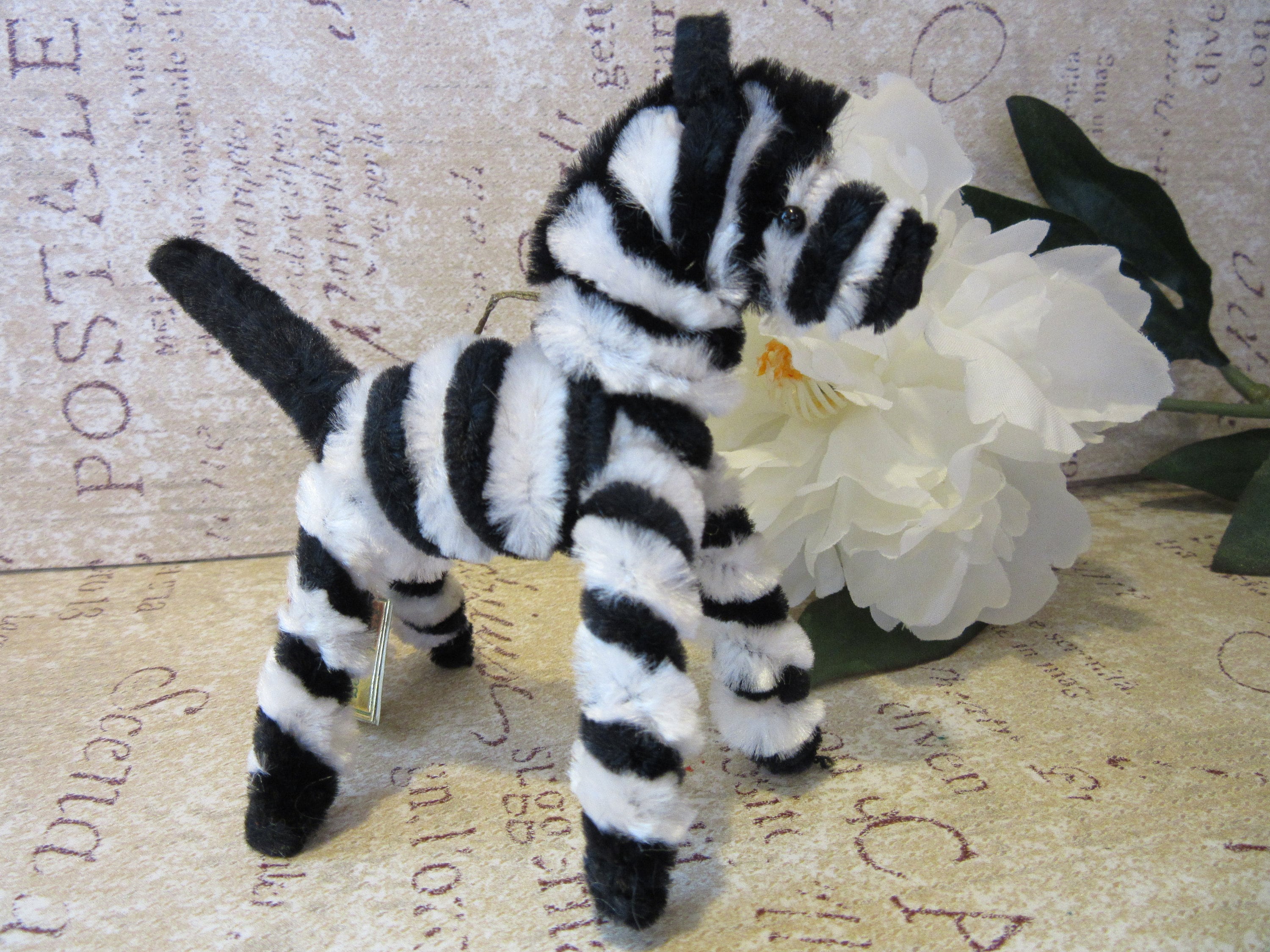 Rare and Made in France! 1950s Handmade Chenille Pipe Cleaner