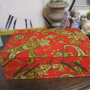 Antique French fabric box decorative item country Provence cottage chic - French Farmhouse - Vintage Fabric and Wallpaper - Farmhouse Chic!