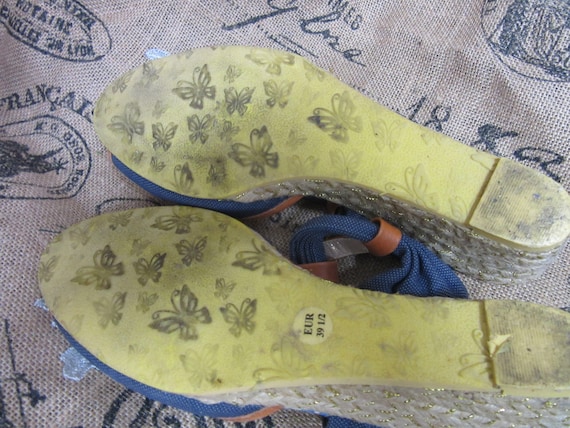 Vintage Canvas Summer Wedge Heel Strap Sandal Sho… - image 10
