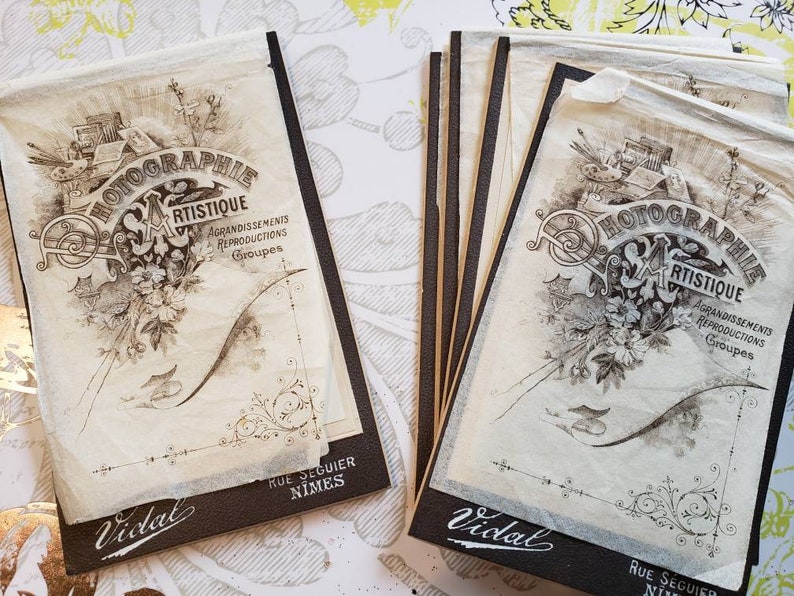 Antique French Photography/ Vintage Paper Ephemera Junk image 0