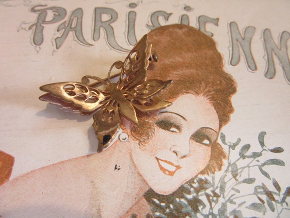 Papillon Butterfly Metal Pin from Paris Market - … - image 1