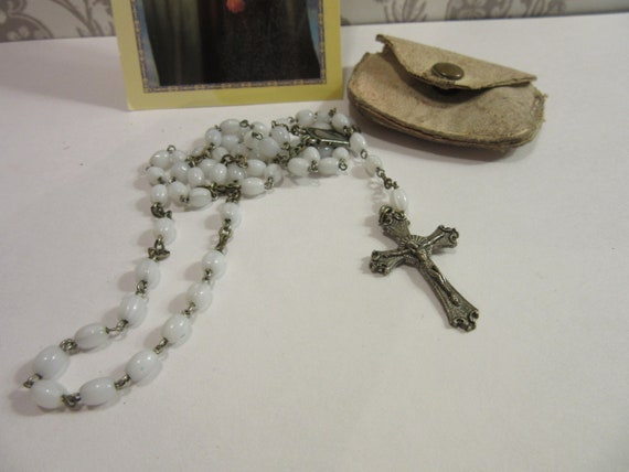 Crucifix Rosary Catholic Relic - Found in Old Pur… - image 4